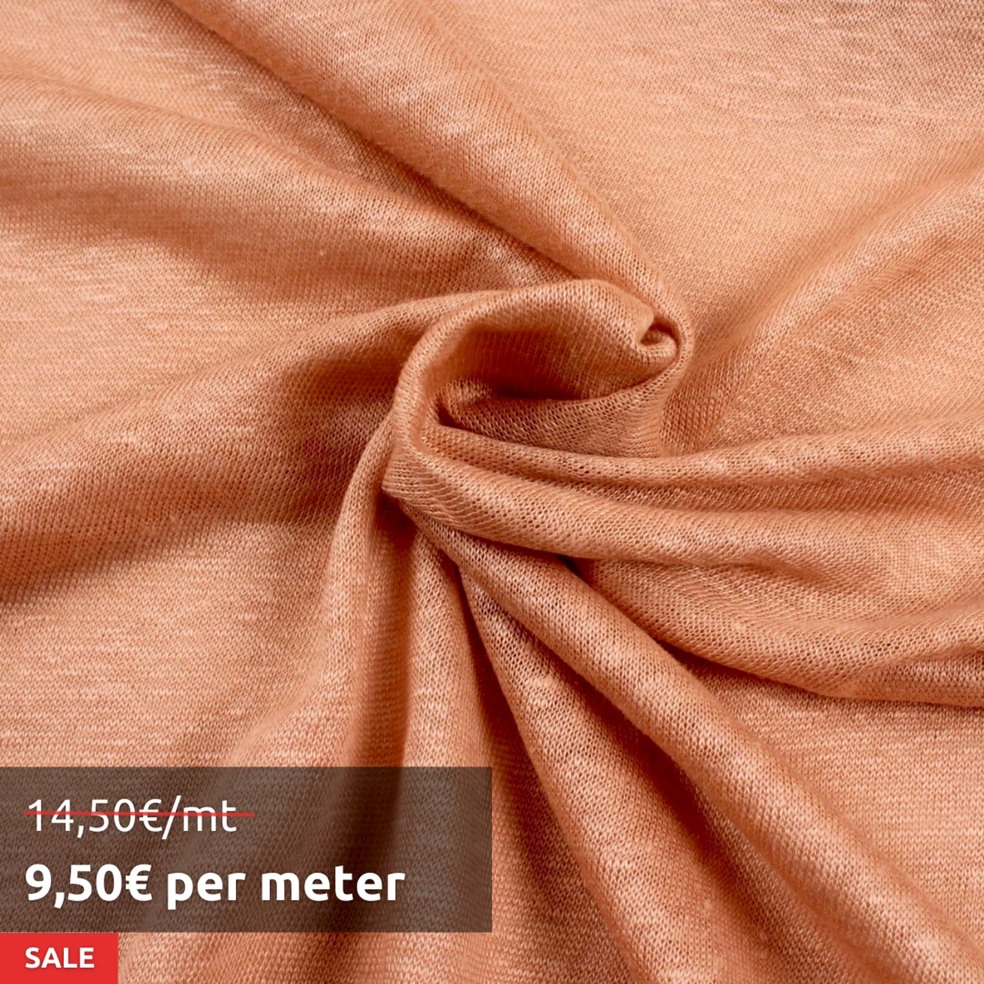 10 Mts Roll - Soft Linen Single Jersey (Vintage Pink) - OFFER: 9,50€/Mt