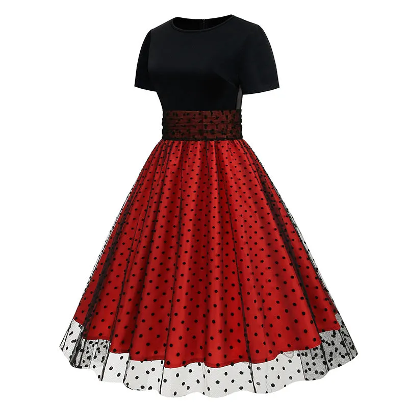 1950s Floral Patchwork Swing Dress