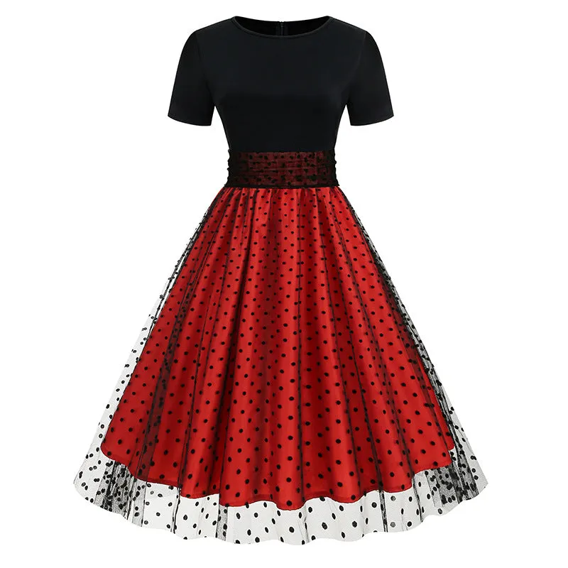 1950s Floral Patchwork Swing Dress