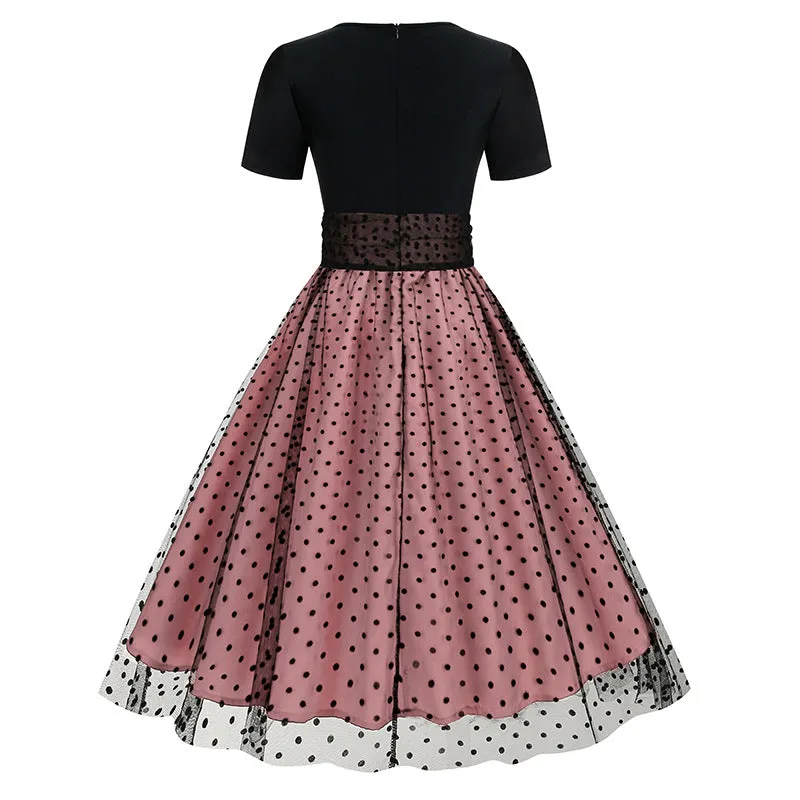 1950s Floral Patchwork Swing Dress