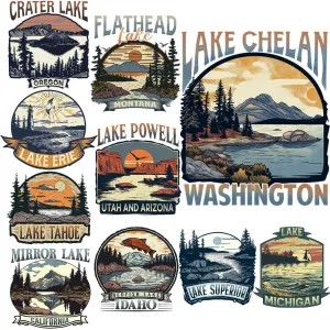 9 USA Lakes Designs Bundle PNG