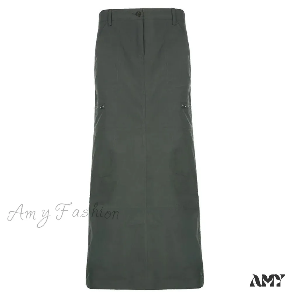 Amy Fashion - Vintage Long Floral Maxi Skirt