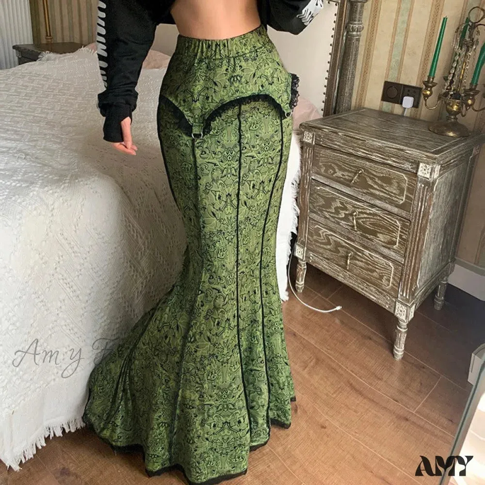 Amy Fashion - Vintage Long Floral Maxi Skirt