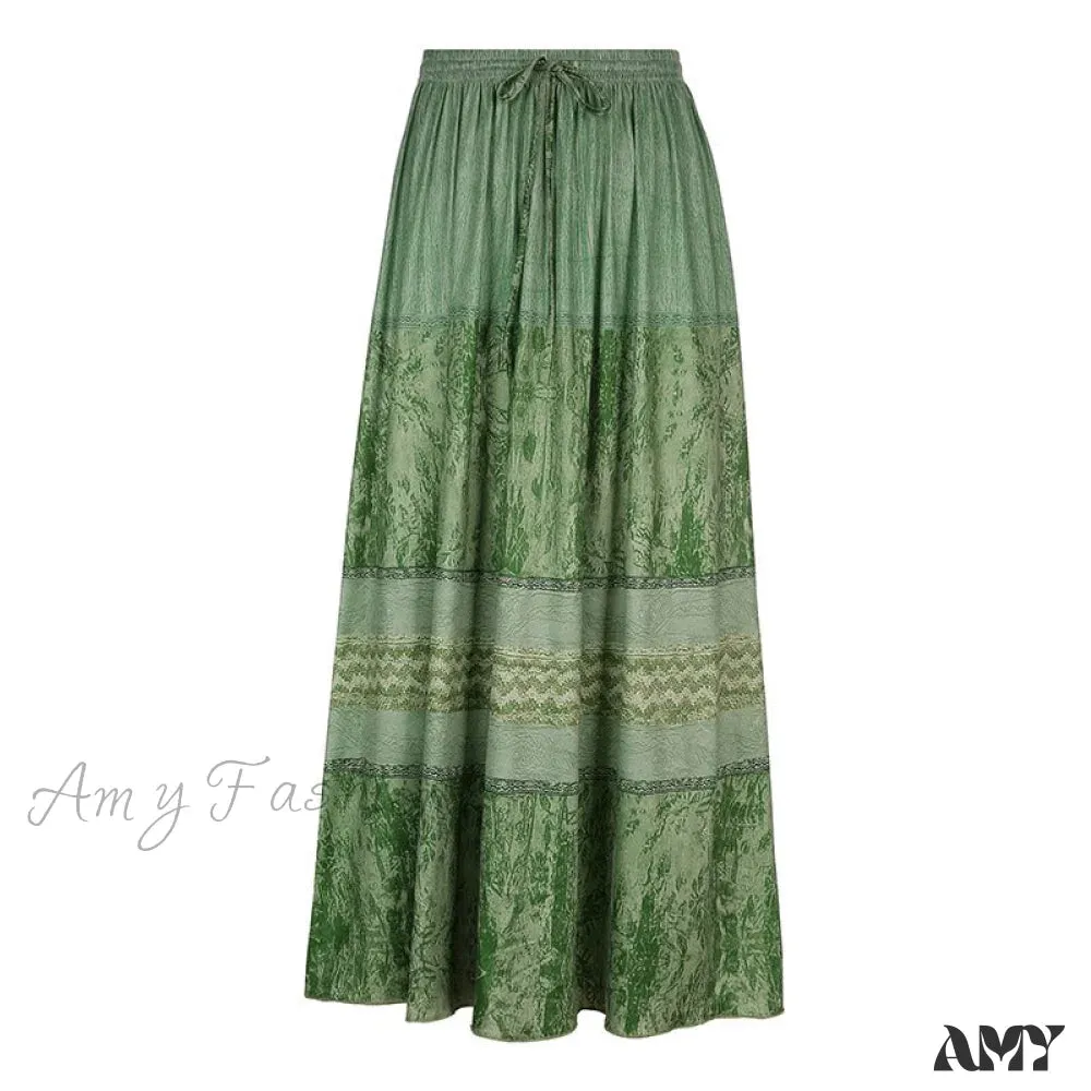 Amy Fashion - Vintage Long Floral Maxi Skirt