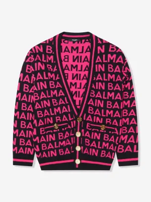 Balmain Girls Knitted Logo Cardigan