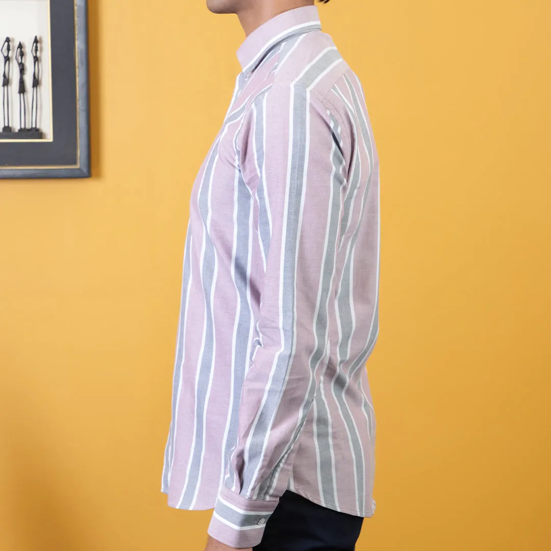 Battalion Stripes Oxford Cotton Shirt