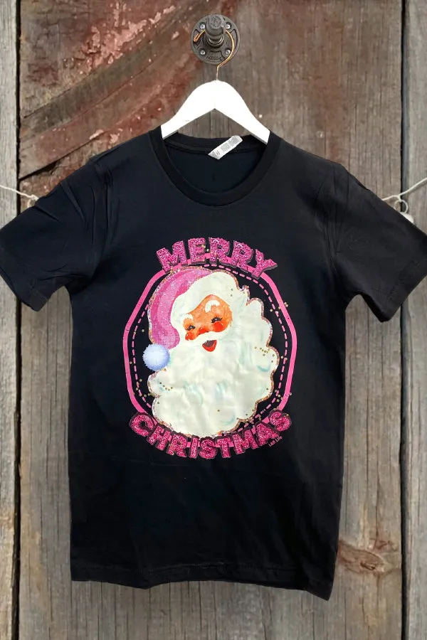 BC DTF PINK MERRY CHRISTMAS - BLACK