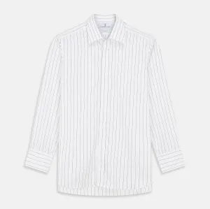 Black Fine Stripe Cotton Regular Fit Mayfair Shirt