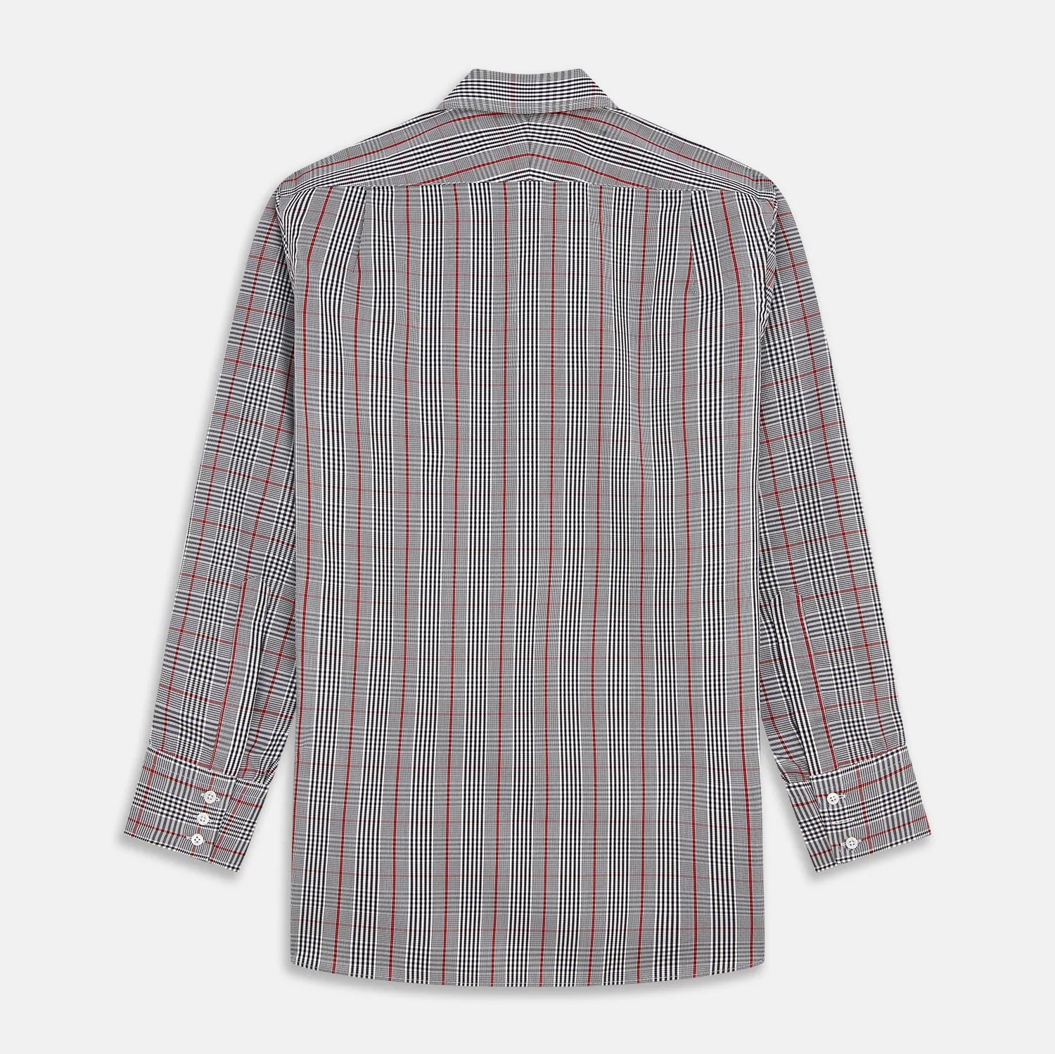 Black Prince of Wales Check Cotton Regular Fit Mayfair Shirt