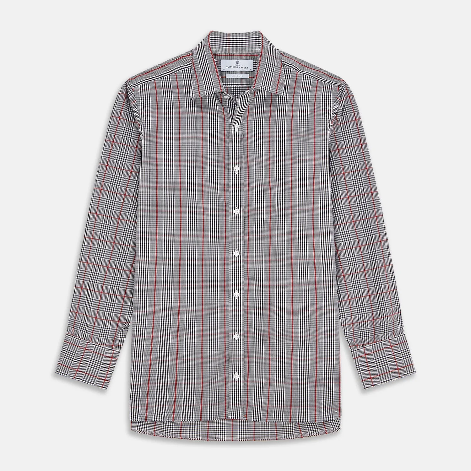 Black Prince of Wales Check Cotton Regular Fit Mayfair Shirt