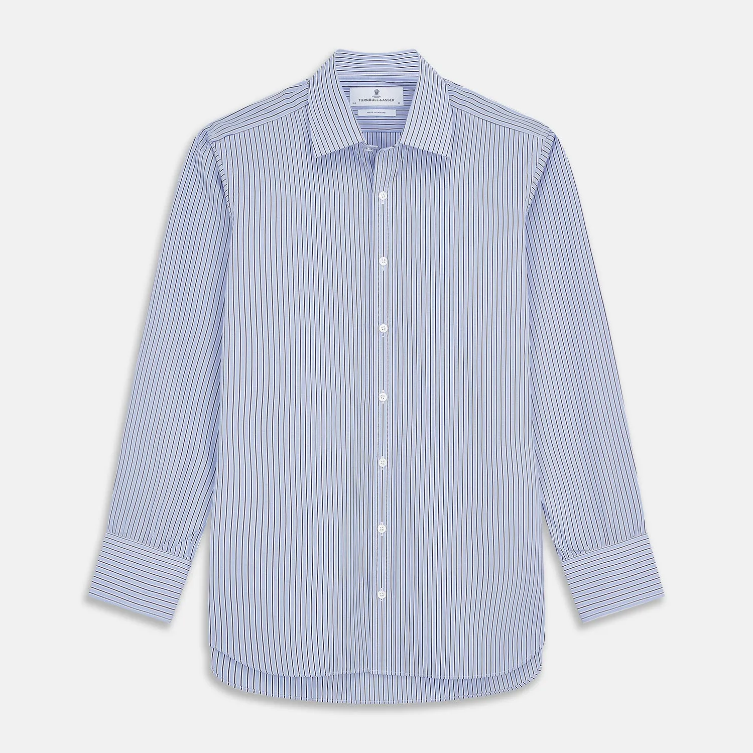 Blue and Navy Halo Stripe Cotton Regular Fit Mayfair Shirt