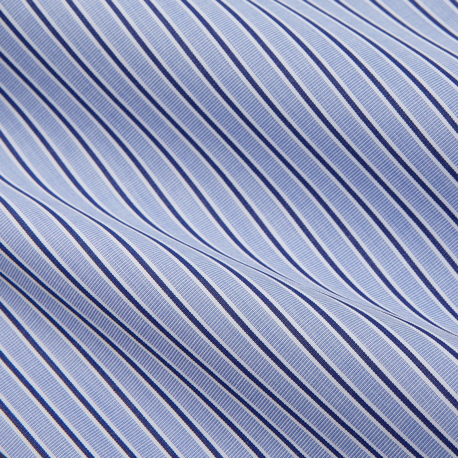 Blue and Navy Halo Stripe Cotton Regular Fit Mayfair Shirt