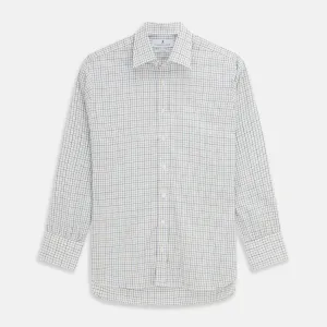 Blue Tattersall Check Cashmerello Regular Fit Mayfair Shirt