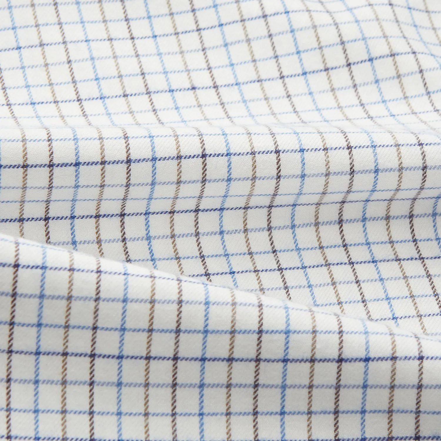 Blue Tattersall Check Cashmerello Regular Fit Mayfair Shirt