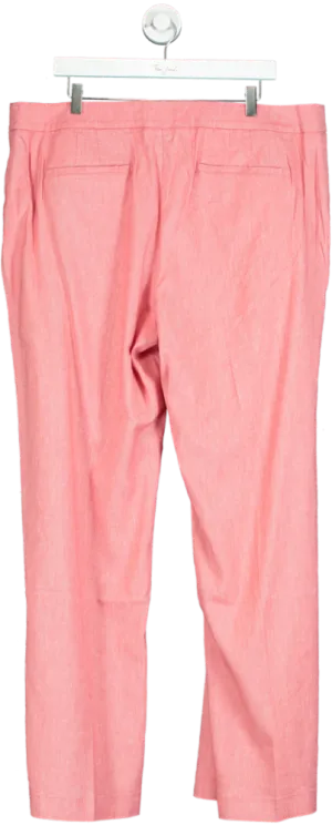 Boden Pink Linen Blend Trousers UK 20 Long