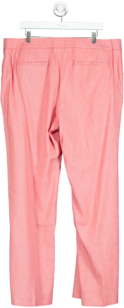 Boden Pink Linen Blend Trousers UK 20 Long