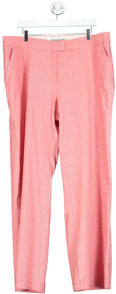 Boden Pink Linen Blend Trousers UK 20 Long