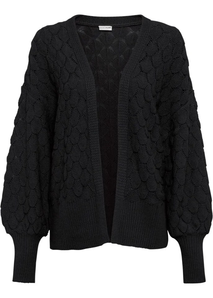 Bodyflirt openwork cardigan, black