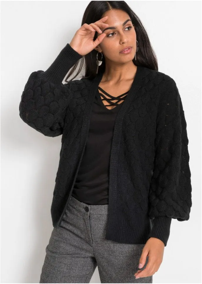 Bodyflirt openwork cardigan, black