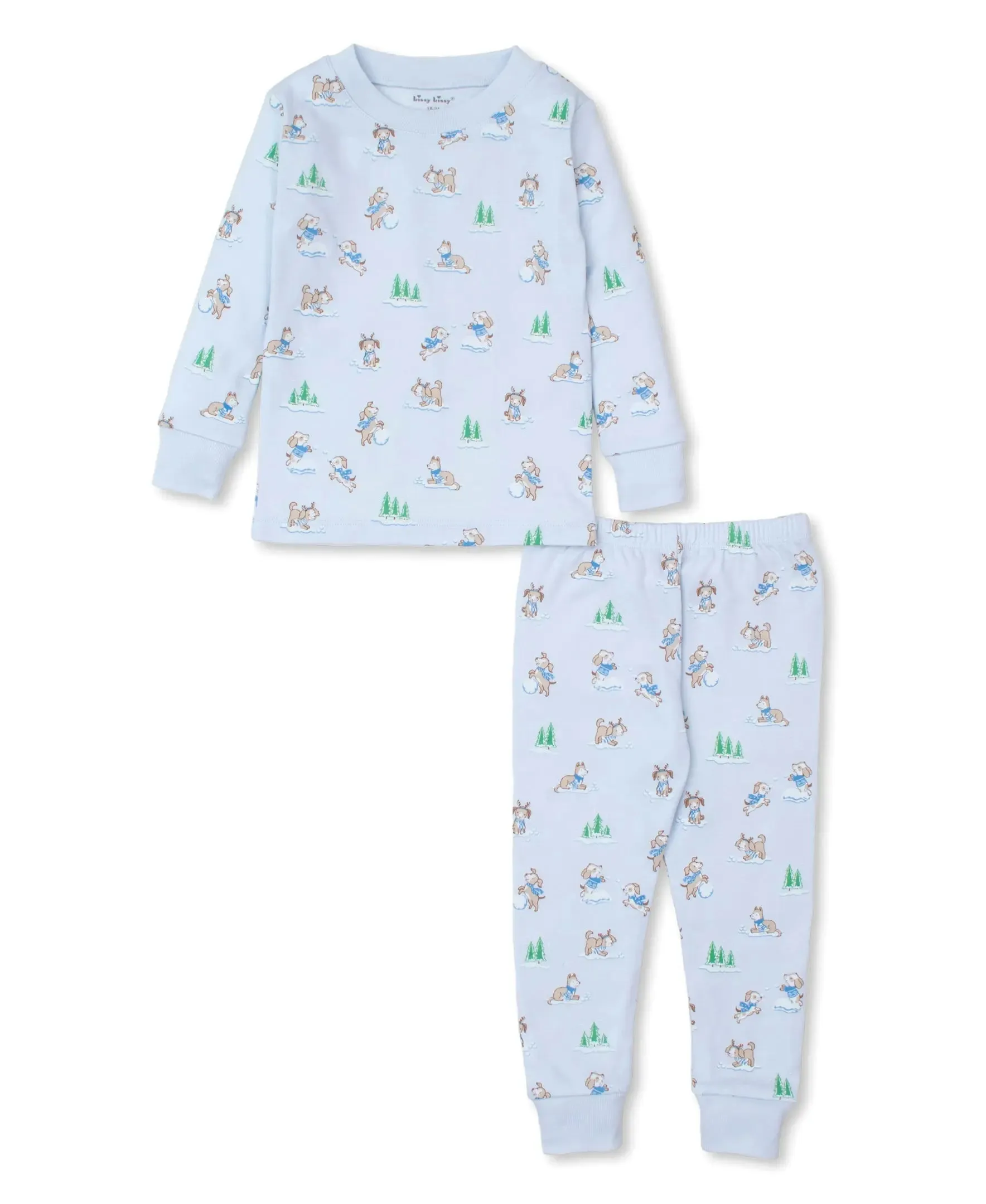 Boys Long Pyjamas - Puppy Snowball Pranks