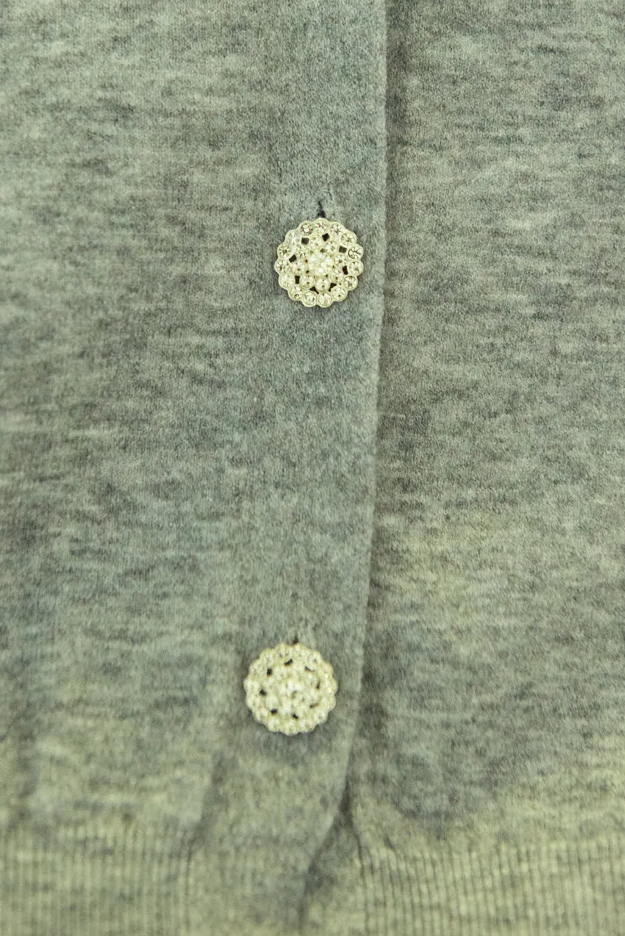 Button-front knit cardigan with embellished buttons wholesale