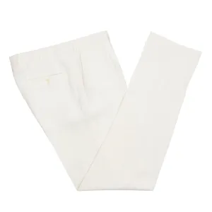 Cream Loro Piana Linen & Silk Regular Fit Trousers