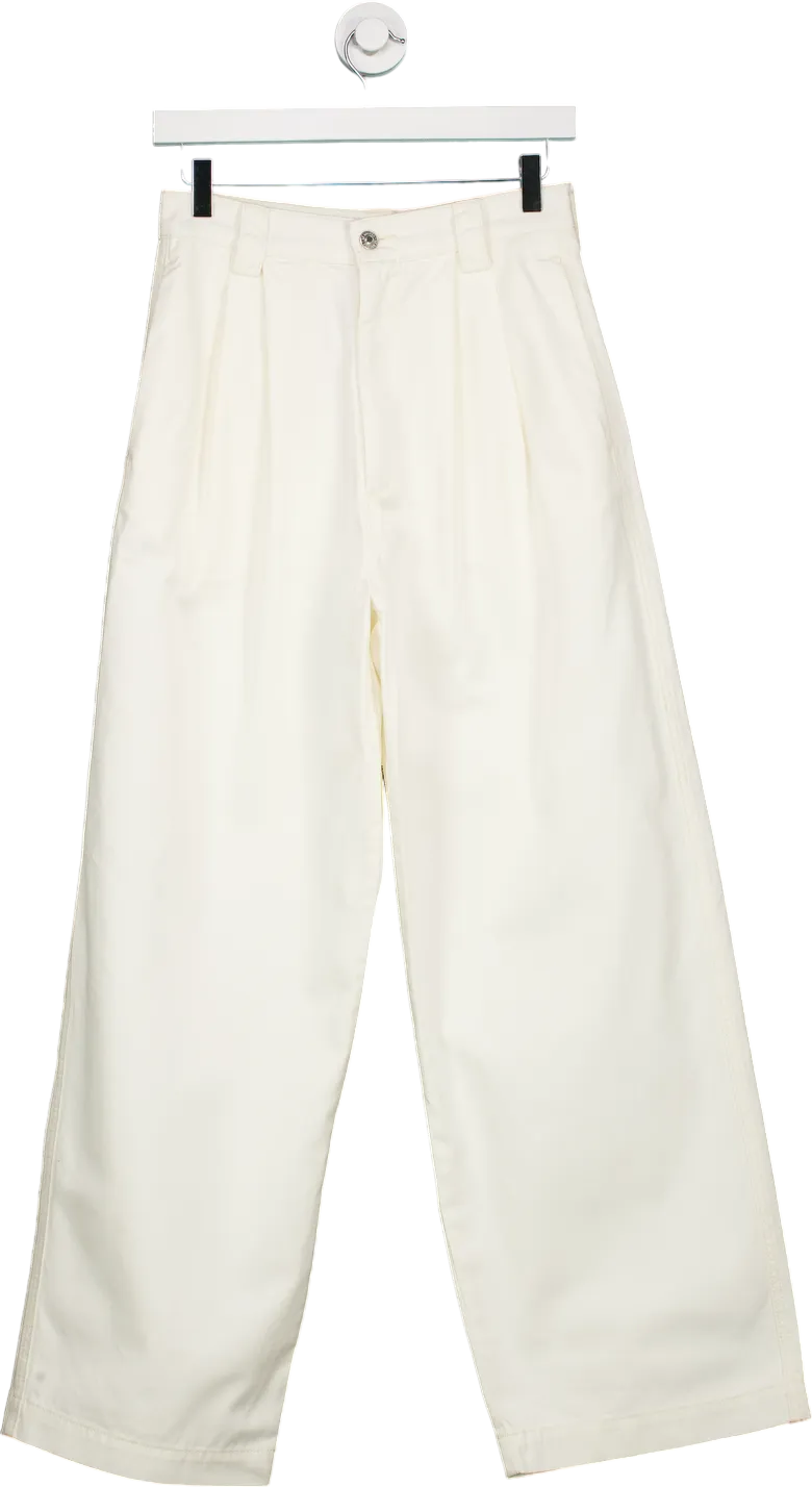 Dé Rococo White Wide Leg Trousers UK 10