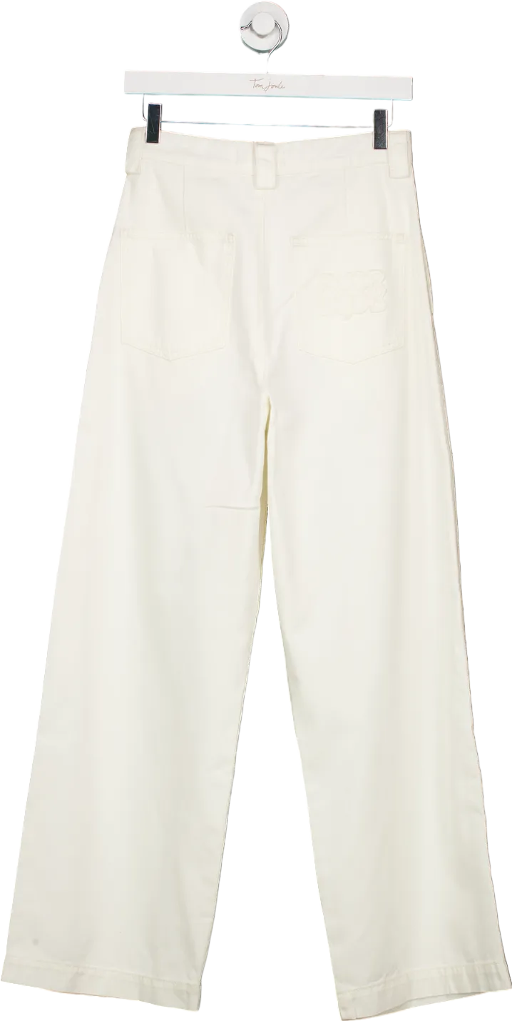 Dé Rococo White Wide Leg Trousers UK 10