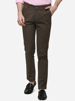 Dark Olive Super Slim Fit Solid Casual Trouser | Greenfibre