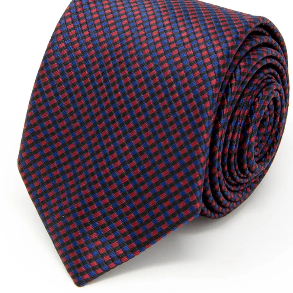 Dark Purple and Blue Checkered Tie