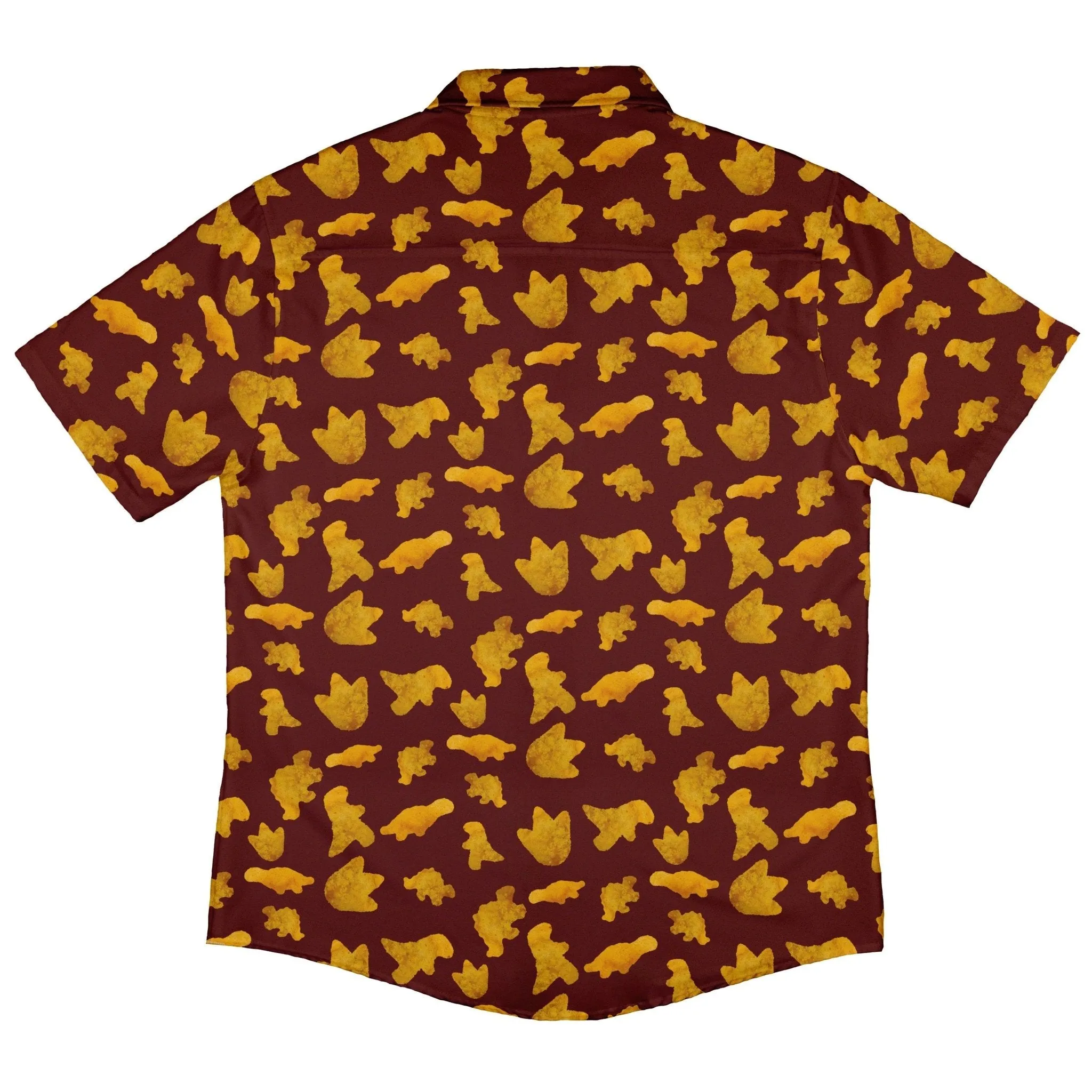 Dinosaur Chicken Nuggets Red Button Up Shirt