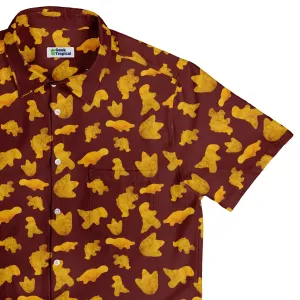 Dinosaur Chicken Nuggets Red Button Up Shirt