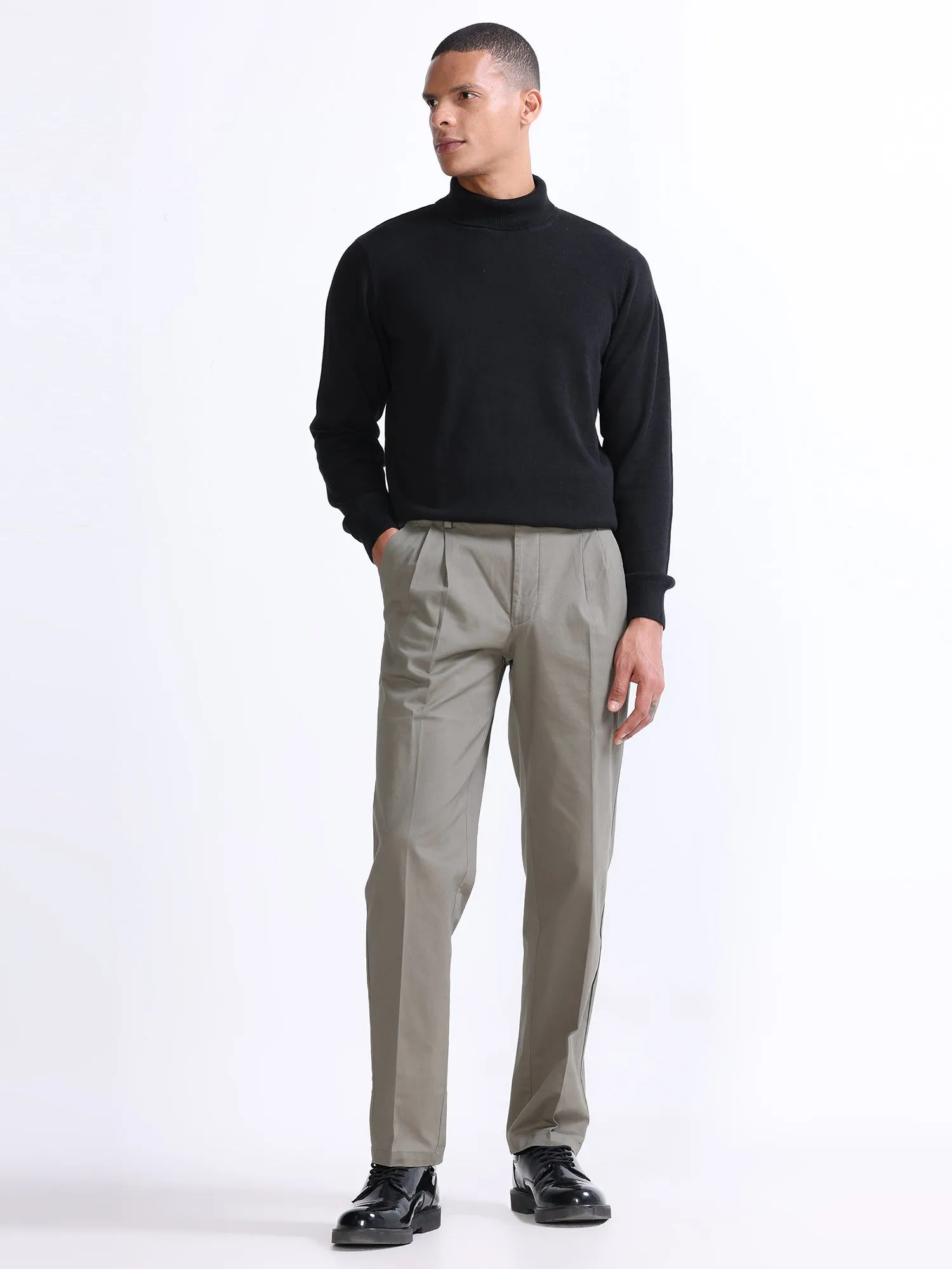 Duca Double Pleated Oak Olive Relaxed Pant