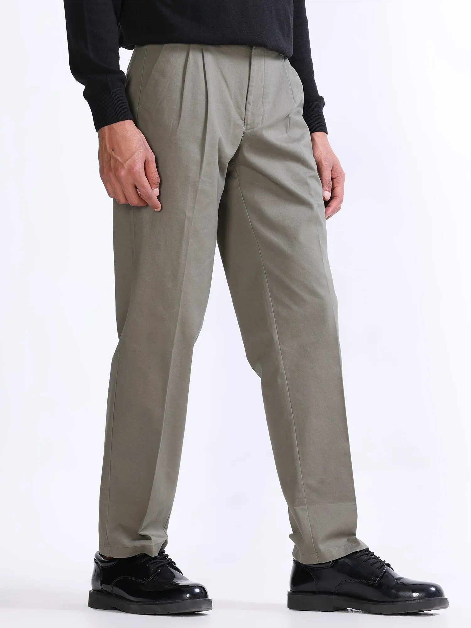 Duca Double Pleated Oak Olive Relaxed Pant