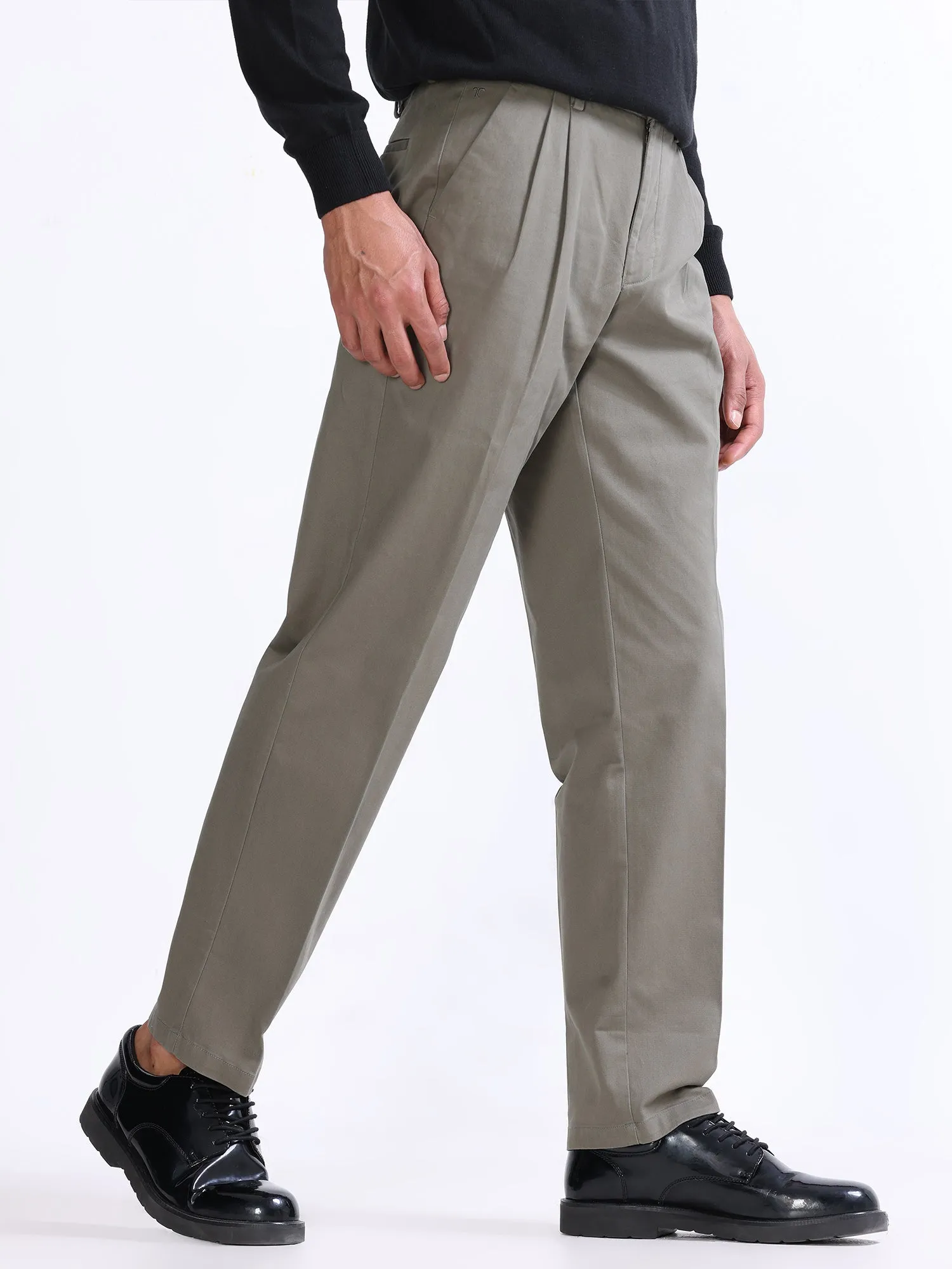 Duca Double Pleated Oak Olive Relaxed Pant