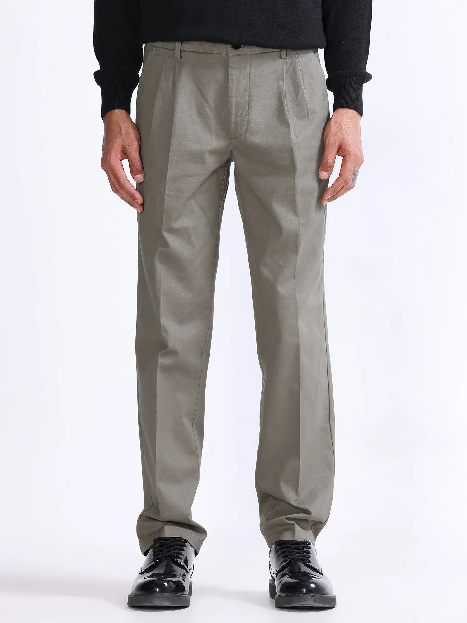 Duca Double Pleated Oak Olive Relaxed Pant