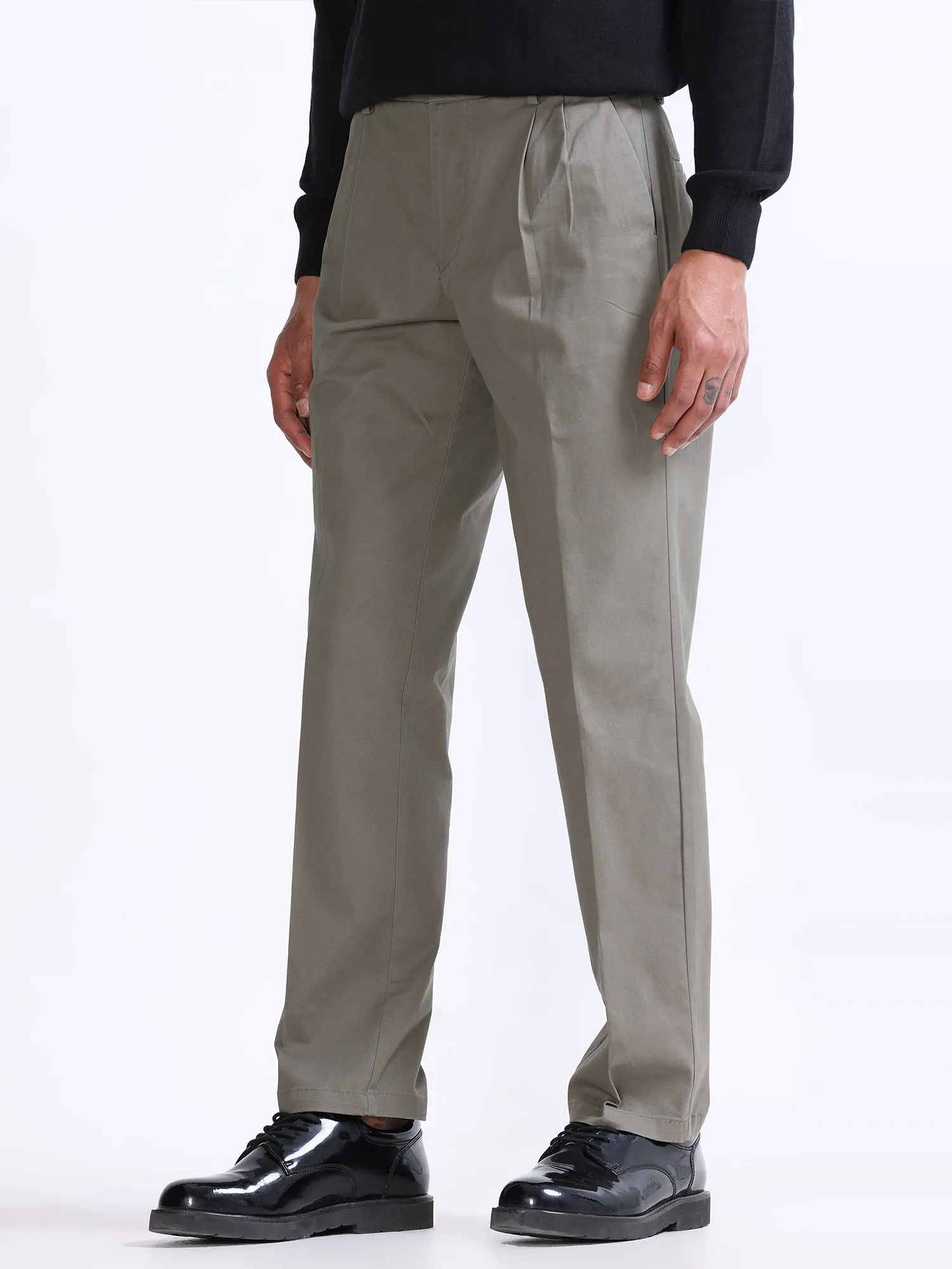 Duca Double Pleated Oak Olive Relaxed Pant