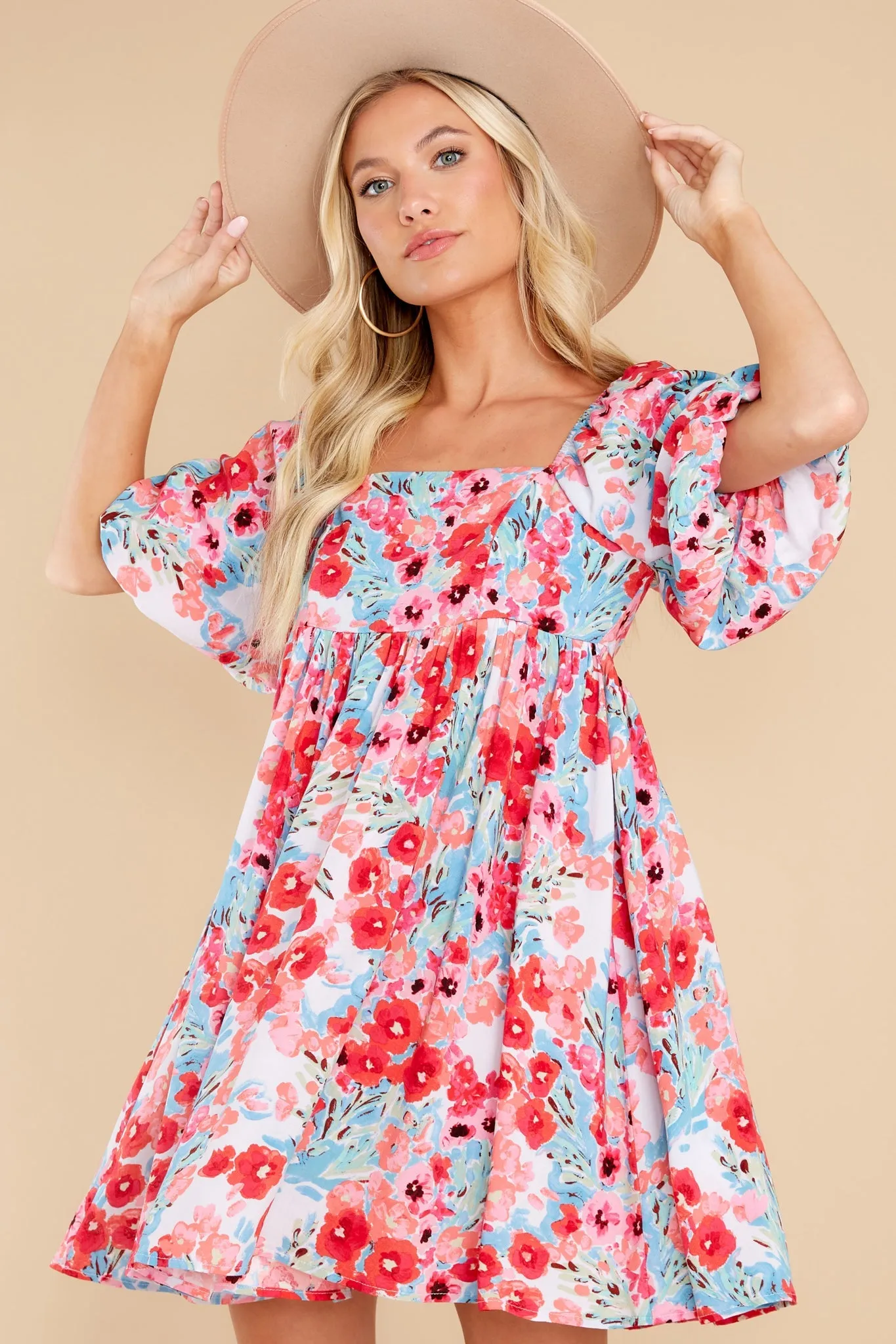 Enchanting Ways Hot Pink Floral Print Dress