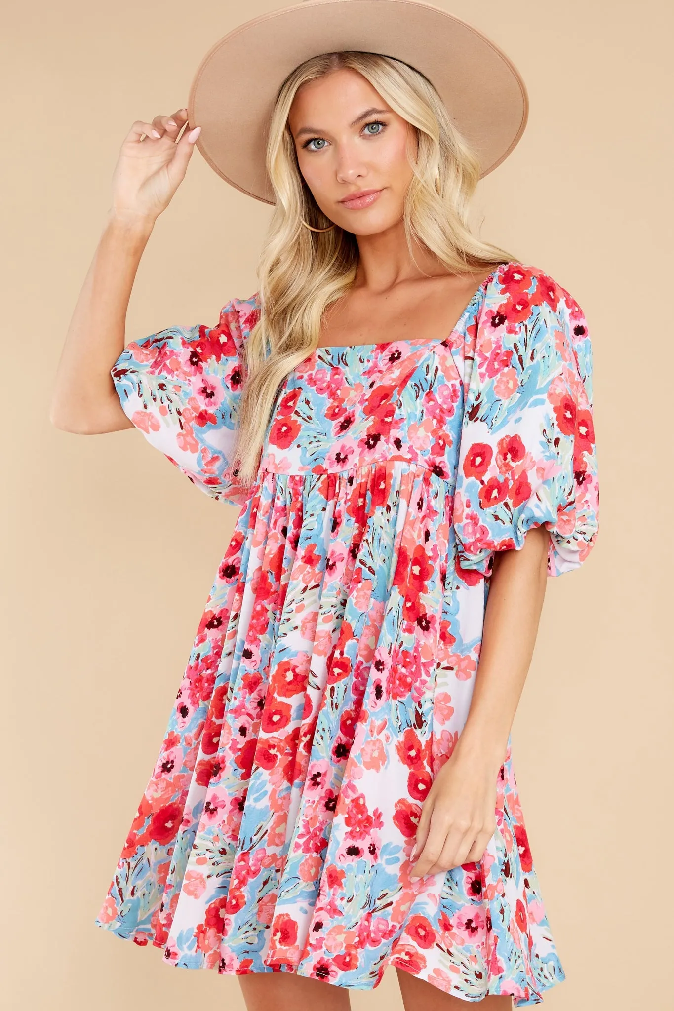 Enchanting Ways Hot Pink Floral Print Dress