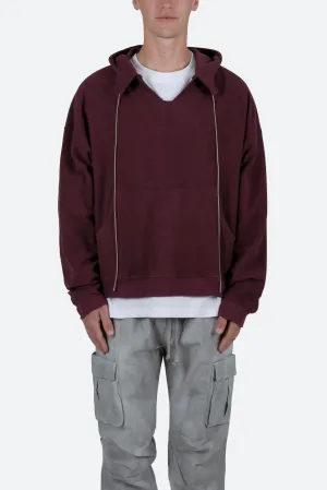 Extended Drawcord Hoodie - Burgundy