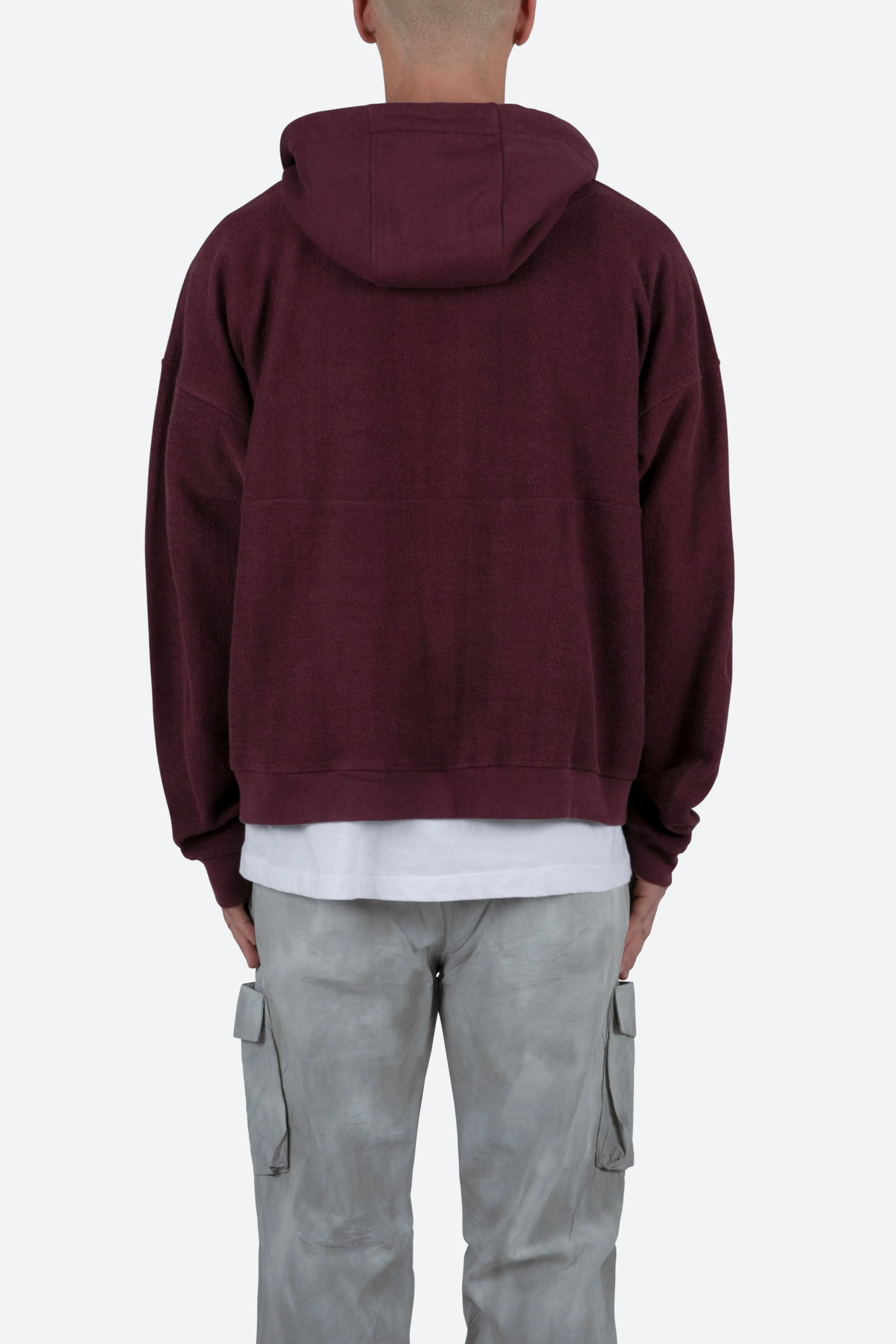 Extended Drawcord Hoodie - Burgundy