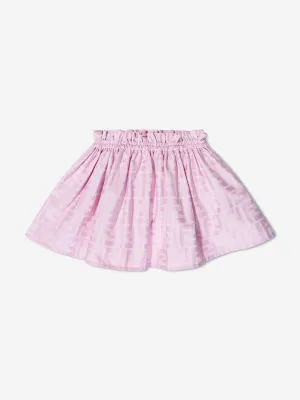 Fendi Baby Girls FF Jacquard Skirt in Pink