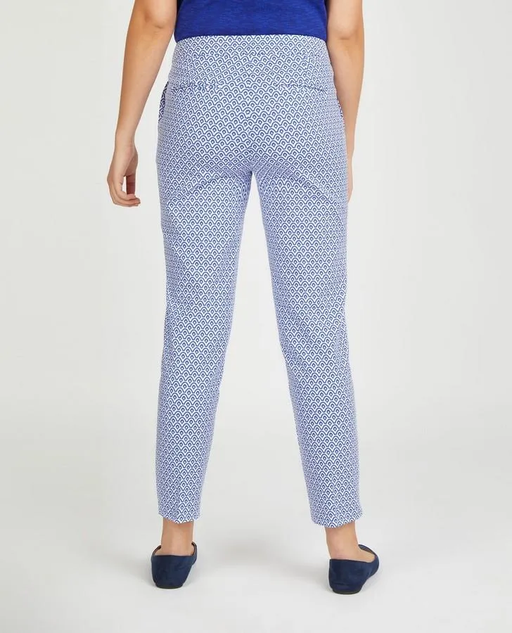 Geometric Wave Slim Leg Trousers