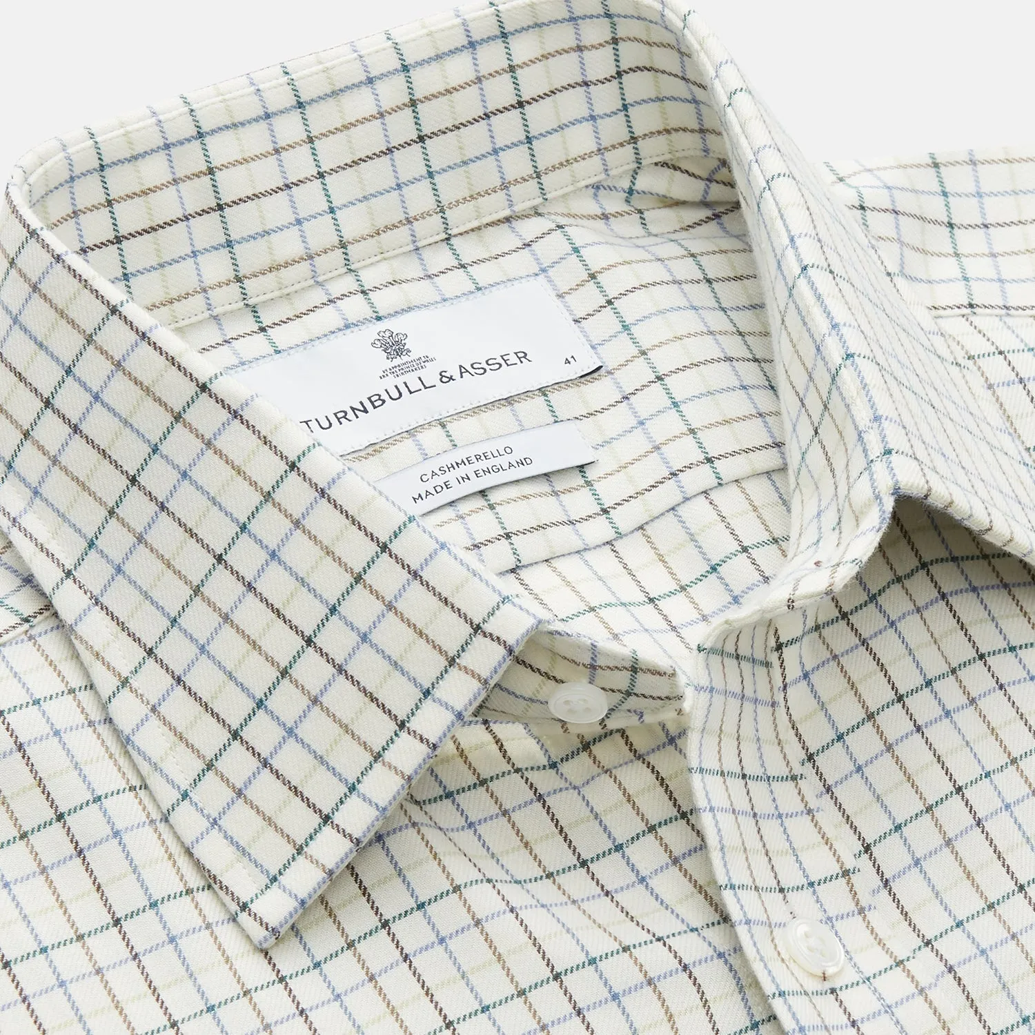 Green Tattersall Check Cashmerello Regular Fit Mayfair Shirt