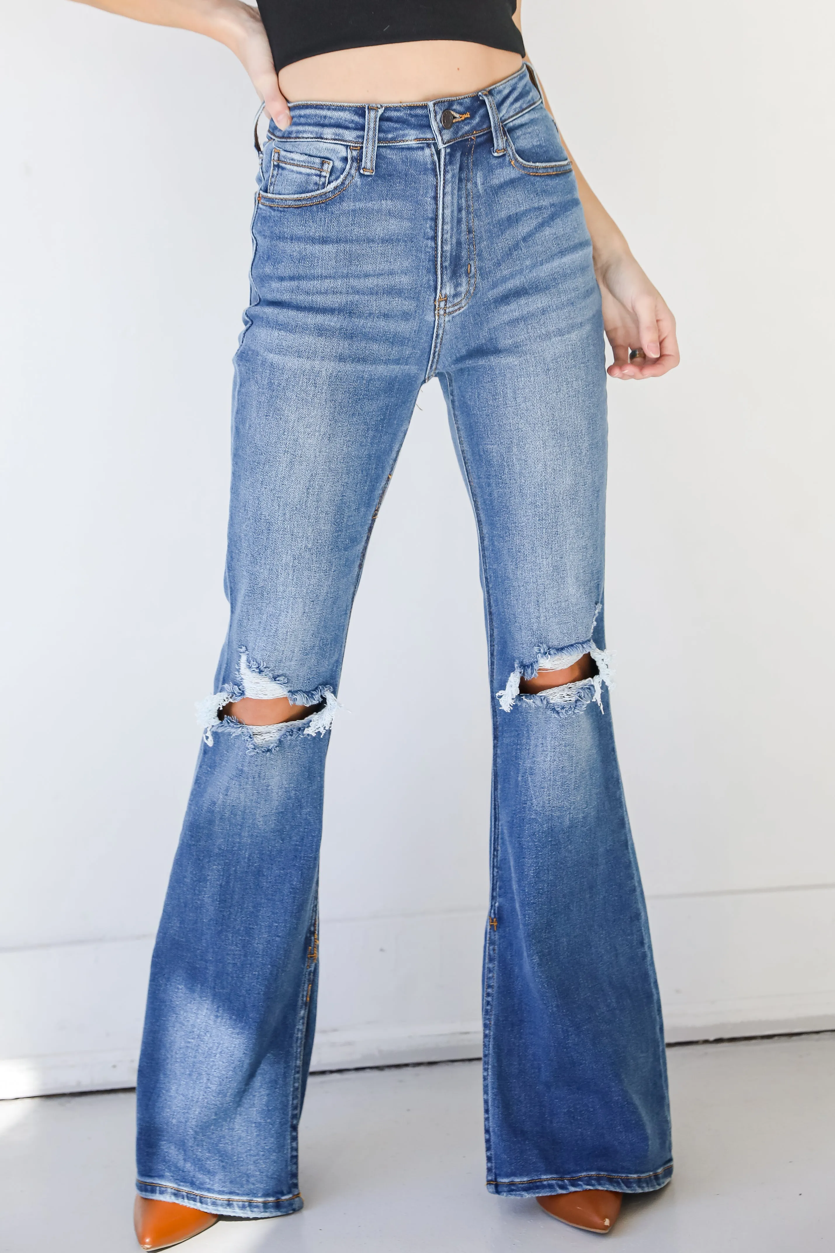 Harley Distressed Flare Jeans