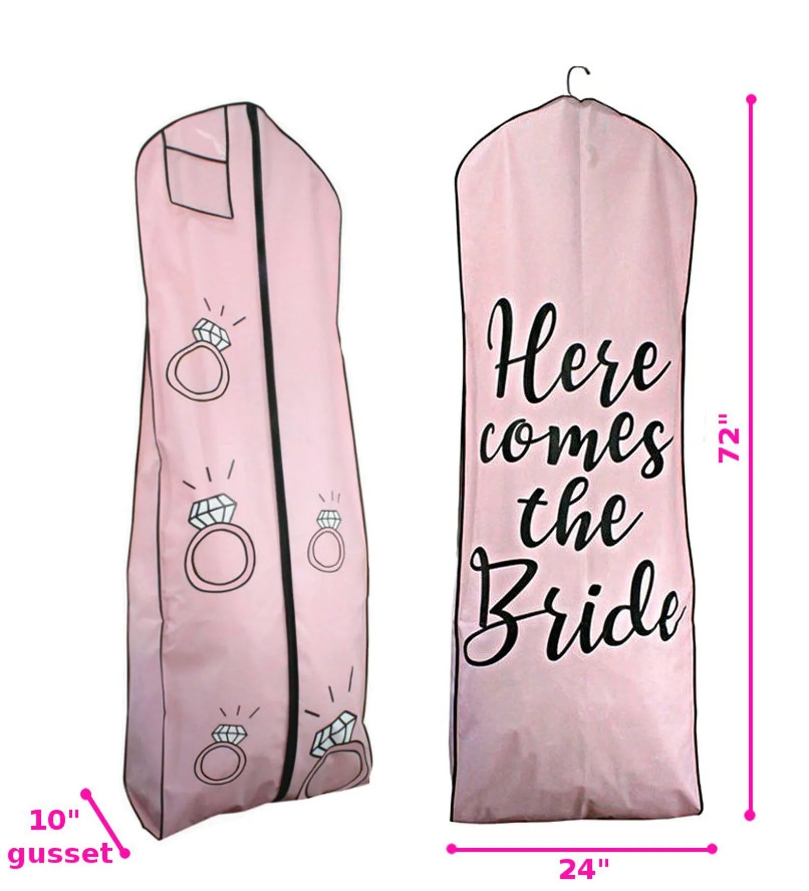 Here Comes the Bride Pink Garment Bag