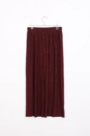 High Waist Sparkly Full Length Wide Leg Culotte Trouser