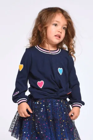 Infant l Toddler l Little l Big Girl Stripe Heart Pullover