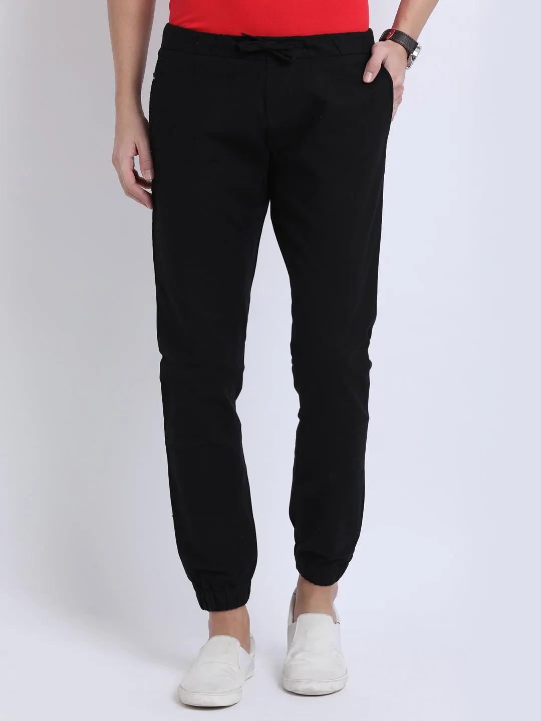 JDC Casual Solid Jogger Trouser - Black