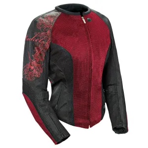 Joe Rocket 'Cleo 2.2' Womens Wine/Black Mesh Motorcycle Jacket